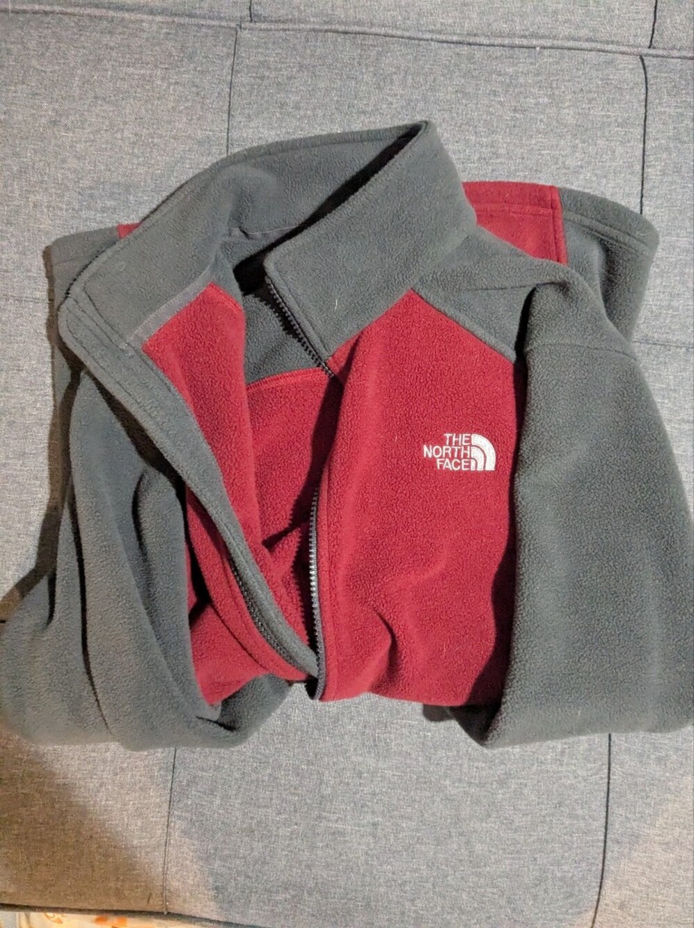 The North Face Two-Tone Fleece Jacket - Red and Gray